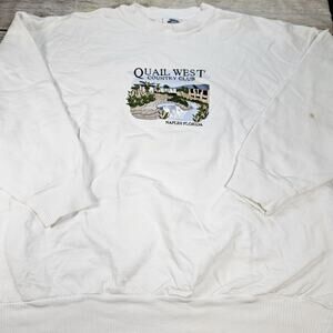 Quail West Country Club Naples Florida Embroidered Somers Crewneck Sweatshirt XL